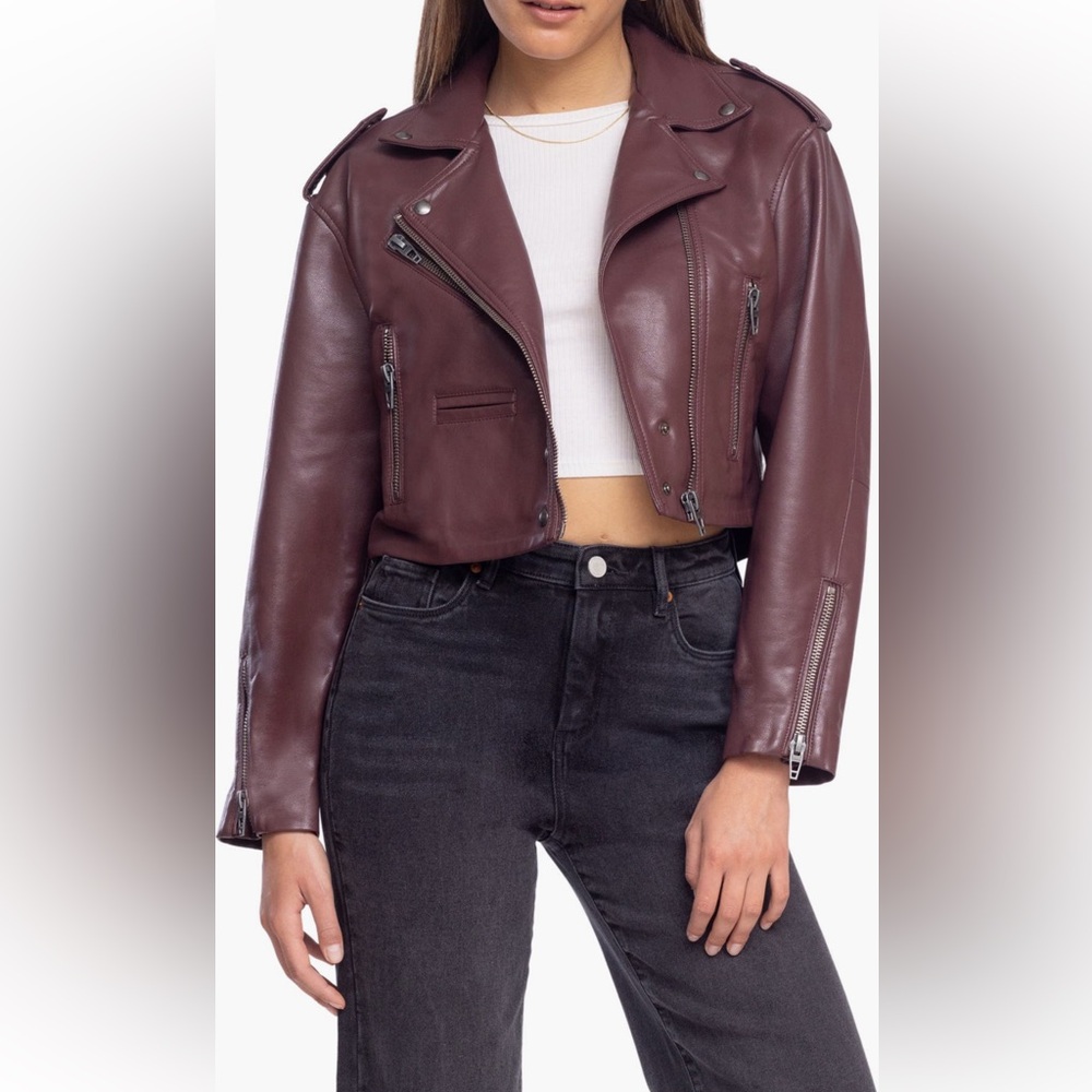 Faux Leather Crop Moto Jacket
BLANKNYC
